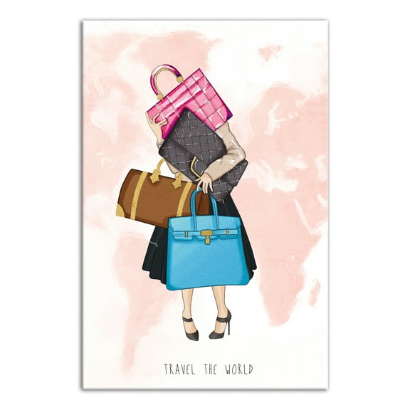 Creative Products Travel The World Girl  12x18 Canvas Wall Art