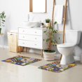 thumbnail image 6 of Yayeee Bath Rug for Bathroom Floor Non Slip Contour Fluffy Soft Absorbent Mat, 20"x24", Blue Floral, 6 of 7