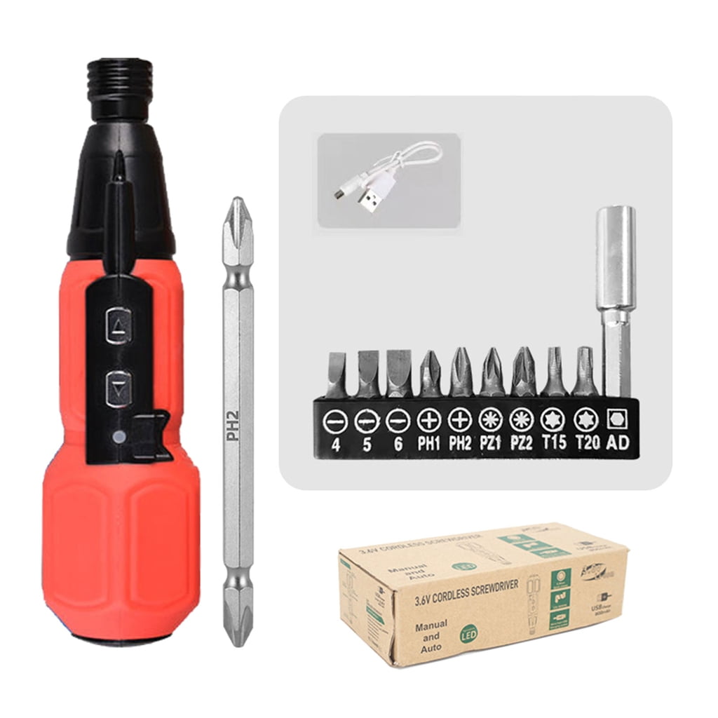 Electric Screwdriver Set 3.6V Cordless Screwdriver LED Shadowless Lighting Rechargeable for Household Repair Accessories