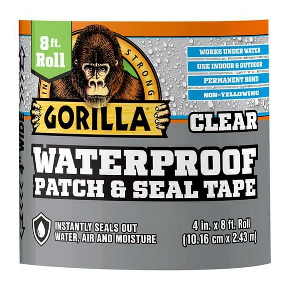 Gorilla 1003318 4 in. x 8 ft. Waterproof Repair Tape&#44; Clear