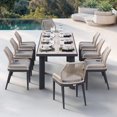 thumbnail image 3 of PURPLE LEAF 9 Pieces Modern Patio Dining Set, Rectangular Aluminum Outdoor Table and 8 All-Weather PE Rattan Chairs Set for Kitchen Porch and Garden, Grey, 3 of 9