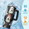 thumbnail image 4 of Halloween Gift 30oz Spooky Pumpkin Coffee Travel Tumbler with Handle and Straw Lid – Insulated Cup, 4 of 5