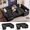 Black, variant on 8 Seat U-Shaped Modular Sectional Sleeper Sofa with Pull Out Bed/Reclining Backrest/USB Port/Table/LED Light,Tool-Free Assembly,Chenille Black