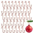 thumbnail image 2 of 50 Pack Christmas Ornament Hooks - Metal Wire Hangers for Xmas Tree Decorations, Small Hook Anchors for Hanging Ball Ornaments, 2 of 5