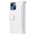 thumbnail image 3 of For Iphone 15 Plus Grid Texture Zipper Leather Phone Case With Lanyard(White),iPhone 12, 3 of 7