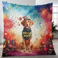 thumbnail image 4 of Hello 2025 Vizsla Celebrates Happy New Year Firework Balloon Quilt Blanket Vizslas Dog Lover Gifts Idea Cozy Comforter Throw Blanket - 02024, 4 of 5