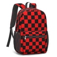 thumbnail image 2 of Red and Black Checkered Pattern 17" School Backpacks for Teens,Waterproof Oxford Fabric,S-Shape Padded Straps for School,Travel,Hiking,Camping, 2 of 6
