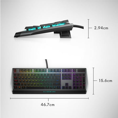 Alienware - AW510K Full-size Wired Mechanical CHERRY MX Low Profile Red Switch Gaming Keyboard with RGB Back Lighting - Dark Side of the Moon