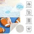 thumbnail image 6 of 2PCs Bathroom Rugs Set Plush Toilet Base Mat 16" × 24" Bath Mat and 20" × 24" U Shape Soft Rugs Non Slip Absorbent Dark Blue Background Rugby, 6 of 9