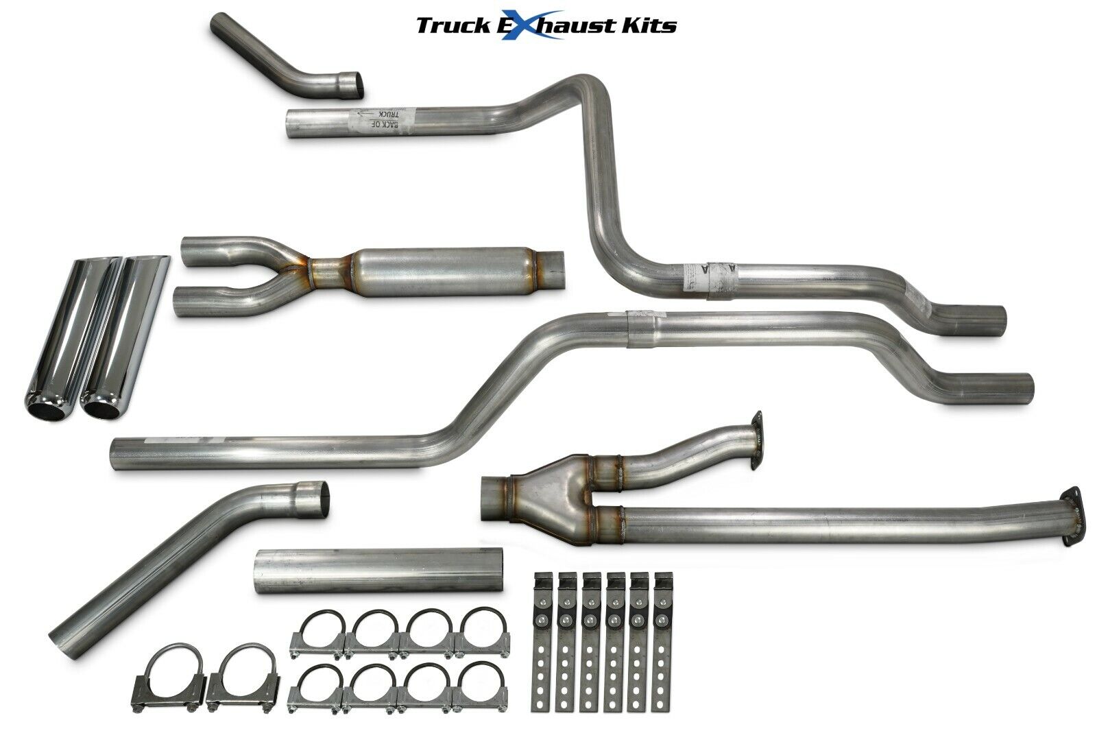 Toyota Tundra 1421 2.5" Direct Fit Dual Exhaust Kit Glasspack Corner