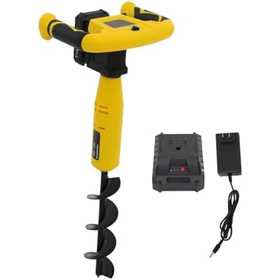 Cordless Electric Post Hole Digger, Earth Auger Hole Digger, Electric Hole Digging Machine with 11''x3'' Drill Bit, Auger Post Hole Digger for Fence, Farmland and Garden$$Garden &