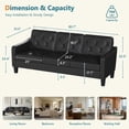 thumbnail image 6 of LAZZO 83" 3-Seater Couch, Faux Leather Tufted Design with High-Resilience Foam for Living Room and Office, Black, 6 of 7
