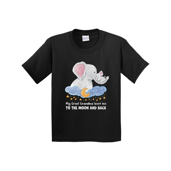 Inktastic My Great Grandma Loves Me to the Moon and Back Elephant Youth T-Shirt