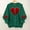 01 Army Green, variant on Women's Oversized Hoodless Sweatshirt with Heart-Shaped Letter Print Round Neck Long Sleeves - Valentine's Day Fashionable Casual Comfort Top