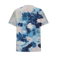 thumbnail image 4 of Blusa informal de manga corta con estampado de teñido anudado y cuello redondo para mujer OAVQHLG3B Store lin121212, 4 of 4