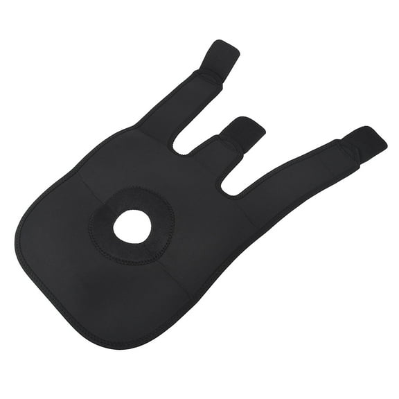 Black Breathable Knee Support Brace Adjustable Hook and Loop Straps Compression Sleeve