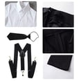 thumbnail image 4 of ETHAN Kids Boys' 4-Piece Formal Slim Fit Suit Set Shirt,Pants,Suspenders,Tie or Bow Tie Black 4Y, 4 of 7
