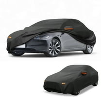 Unique Bargains Car Cover Waterproof All Weather Sun Rain Protection Full Exterior Cover for Tesla Model 3 2017-2024 210D-PU Black with Reflective Strips