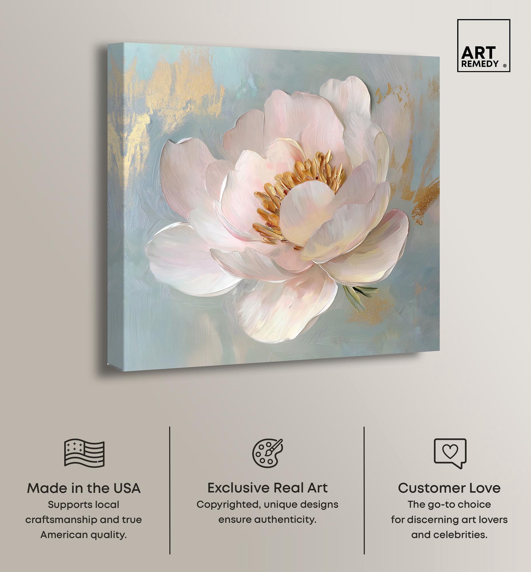 Whispers of a Golden Dawn Canvas Flower Art by Art Remedy, Gallery Wrapped, 40" x 40"