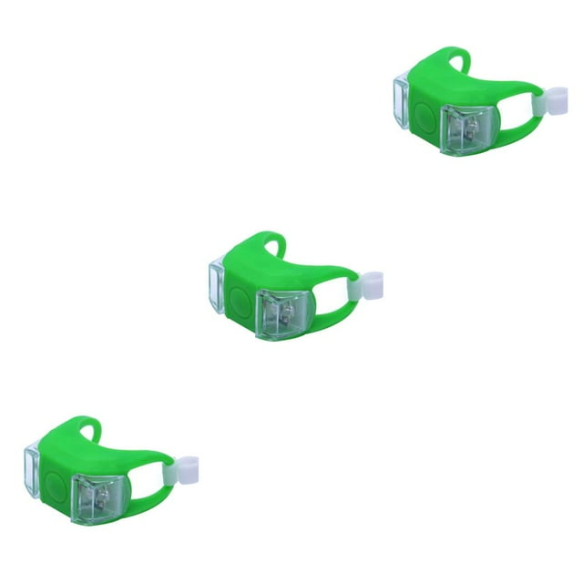 ZheElen Bike Night Riding Caution Light Outdoor Cycling 3 Lighting Mode LED Taillight Dual Lamp Frog Light Green 3Set