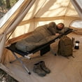 thumbnail image 6 of Lightweight Black Metal Folding Camping Cot Bed with Dual Height Modes 600D Oxford Fabric, 6 of 12