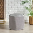 thumbnail image 6 of GDF Studio Bleckley Modern Velveteen Cylinder Pouf, Pewter Gray, 6 of 6