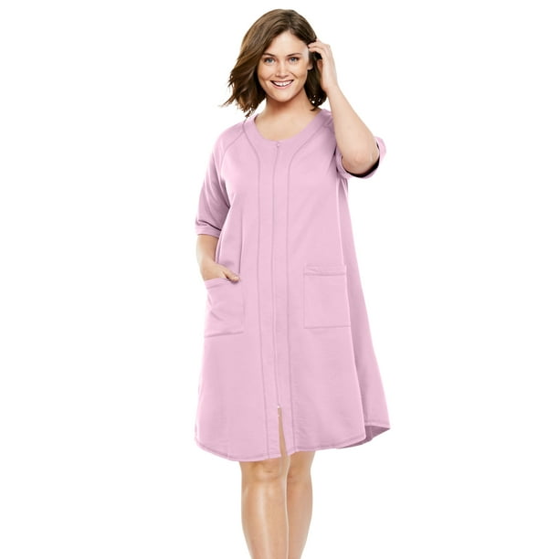 Dreams & Co. - Dreams & Co. Women's Plus Size Short French Terry Zip