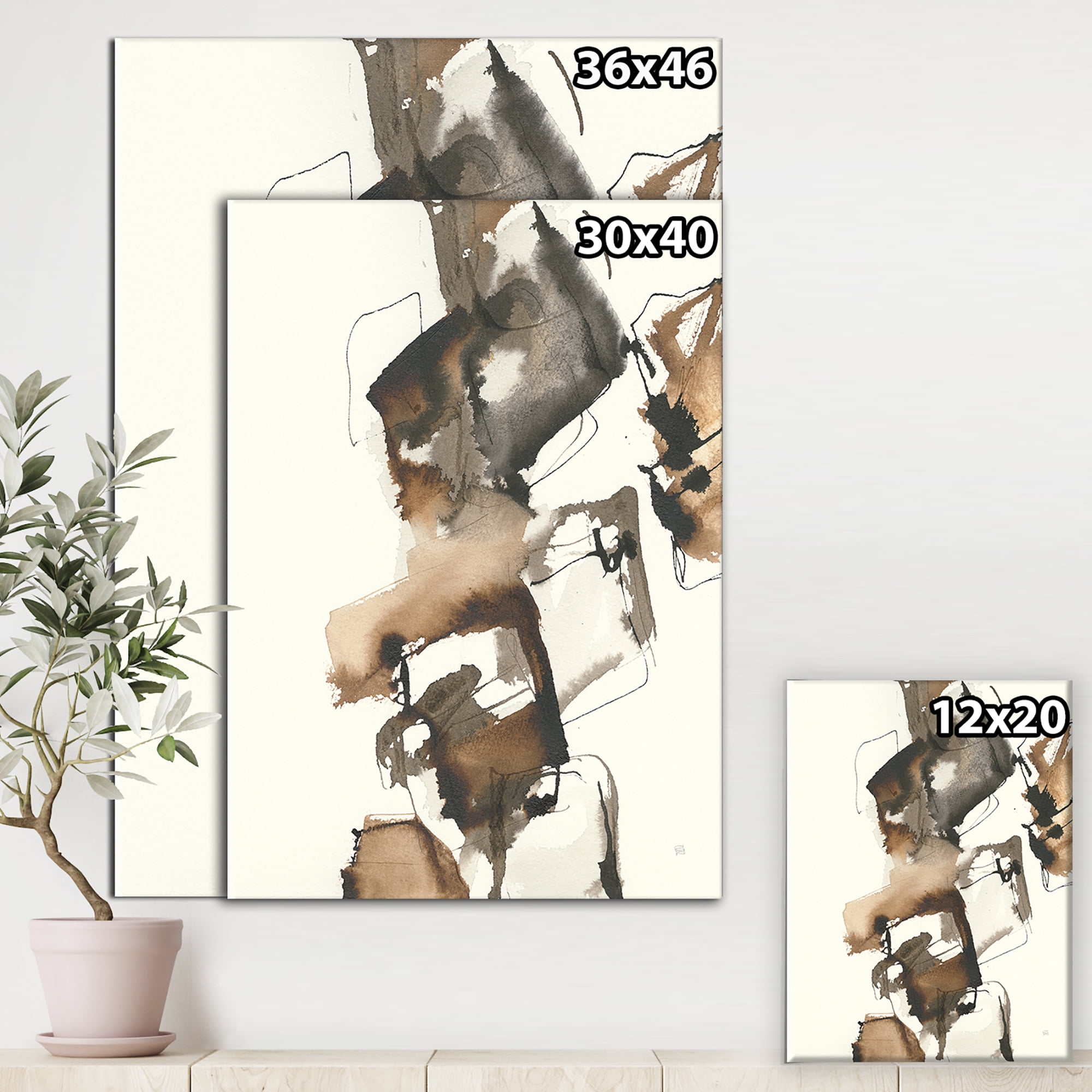 Designart 'Gold Glam Squares II' Modern & Contemporary Canvas Art