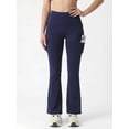 thumbnail image 4 of FLEXVIBE Womens Flare Leggings for Yoga Workout Polyester High Waist Stretch Bootcut Pants with Cargo Pockets,Navy blue,US Size S, 4 of 9