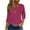 ZB-Hot Pink, variant on Frostluinai Henley Shirts for Women 3/4 Sleeve Eyelet Embroidery Tops Casual Dressy Tunic Shirts Solid Color Lightweight Tees Womens Shirts