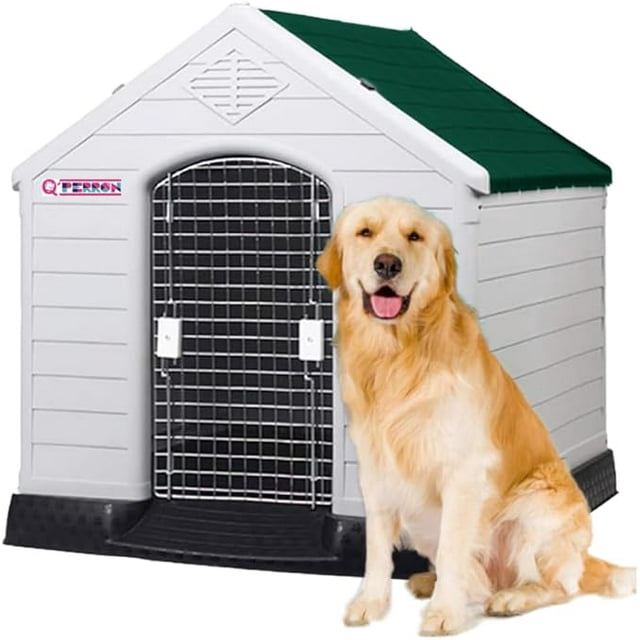 Casa Para Perro Q Perrón Raza Grande Con Puerta Color Verde