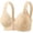 Beige, variant on Women's Front Closure Bras for Senior Comfort Wireless Plus Size Full Coverage Everyday Lightweight Non Padded Underwire, Size 46