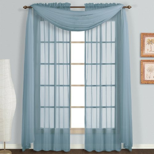 3 Piece Sheer Panel & Scarf Window Treatment Set | Decotex - Walmart.com