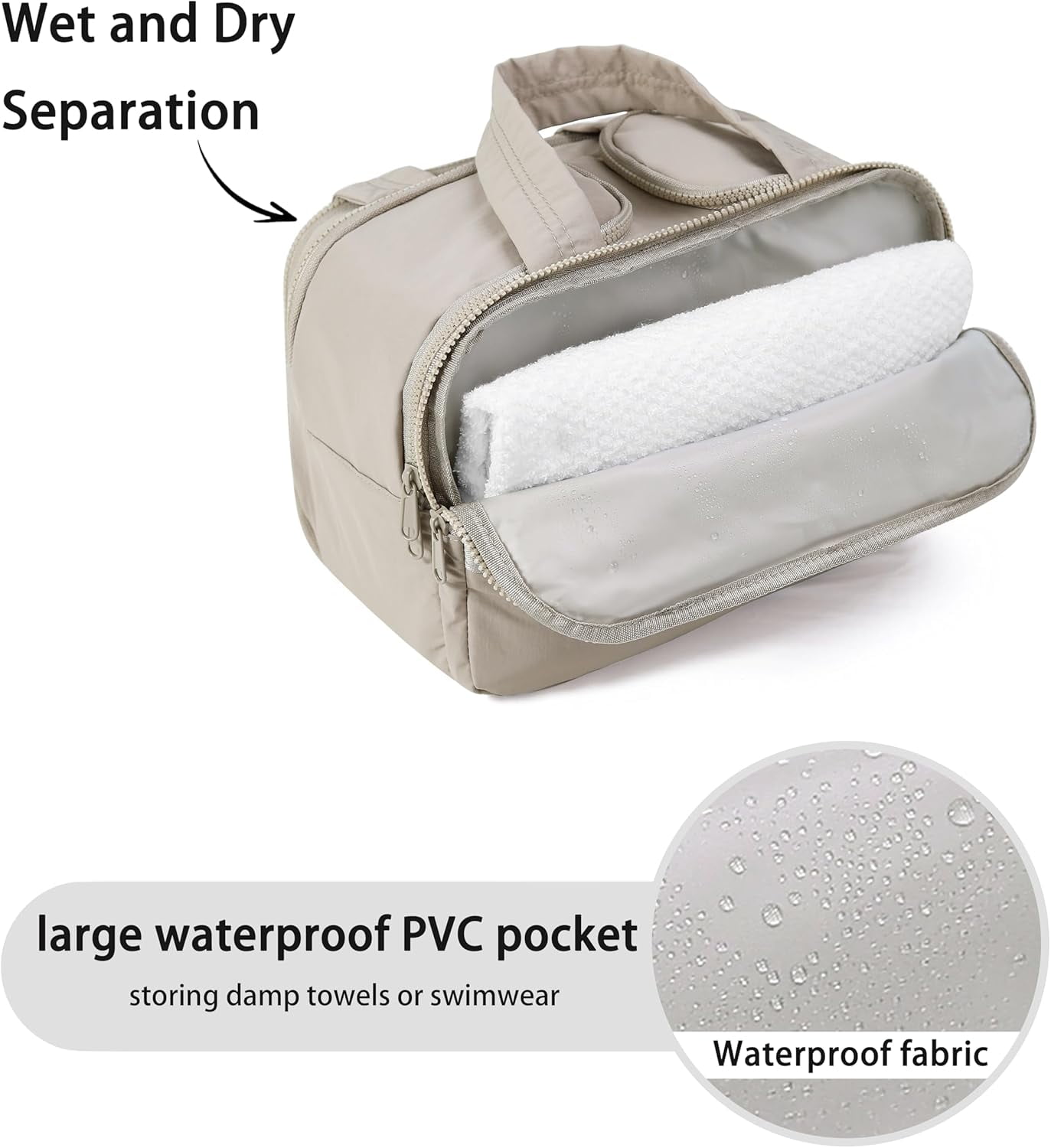 Cloud Carry Bag,Travel Toiletry Bag for Women, Large Puffy Cosmetic Bag with Wet-Dry Separation and Multiple Pockets for Organized Essentials