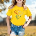 thumbnail image 2 of Hihipz Toddler Girl's Independence Day T-Shirt Red White Blue Heart Print Short Sleeve Crew Neck Patriotic T-Shirt, 2 of 4