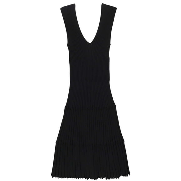 Altuzarra Women's Black Riggs Rib-Knit Midi Dress - L