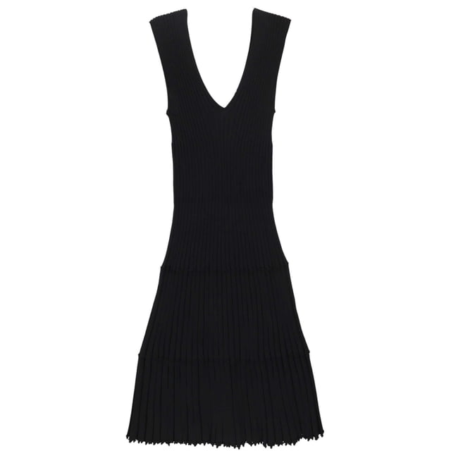Altuzarra Women's Black Riggs Rib-Knit Midi Dress - L
