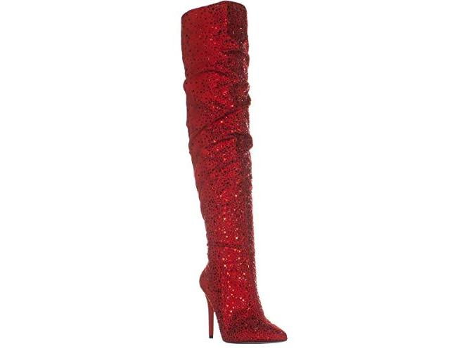 Jessica Simpson Womens Luxella Fabric Pointed Toe Over Knee Fashion Boots