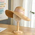 thumbnail image 4 of CoCopeaunt Summer Big-Brimmed Beach Resort Sun Hat, Hand-Knitted Fashionable Straw Hat Woman Bow Tie With Fishermans Hat, 4 of 6