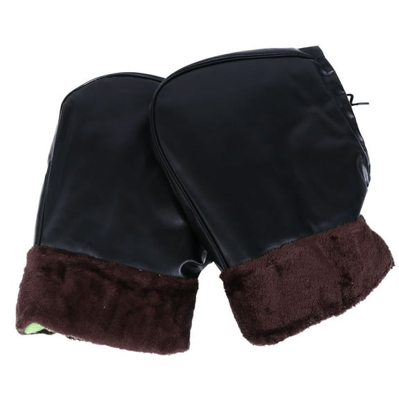 FONDOTIN 1pair Snowmobile Gloves For Winter Riding Warm Pu Motorbike Accessory Hands Protective Gloves For Cold Weather