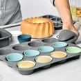 thumbnail image 2 of Silicone Baking Cup Muffin Cup Silicone Kitchen Reusable Silicone Baking Cup round Set Cake Mold Baked Egg Tart Steamed Egg Supplement Mold (12/24 Pieces), 2 of 9