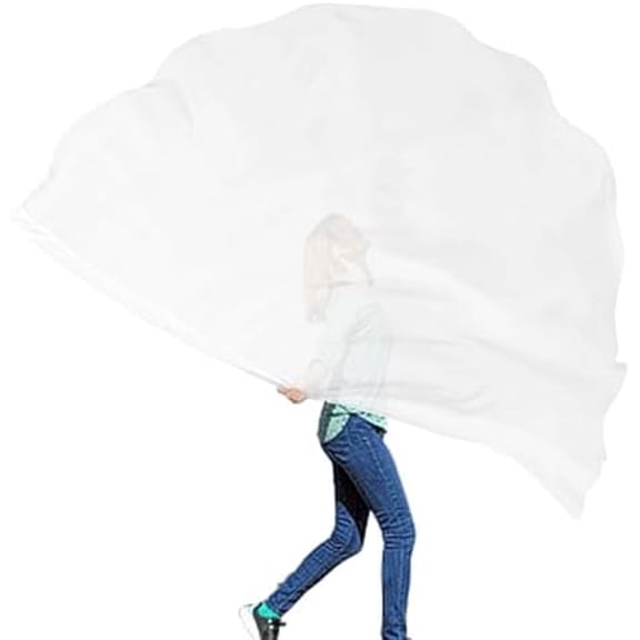 Porphetic Praise Dance Worship Flex Flags, radius 55" x 74" semicircle Dance Ministry Streamer (0#WHITE)