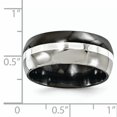 thumbnail image 6 of Edward Mirell Black Ti/Sterling Silver/Titanium Domed Brushed/Polished 9mm Band EMR265, 6 of 7