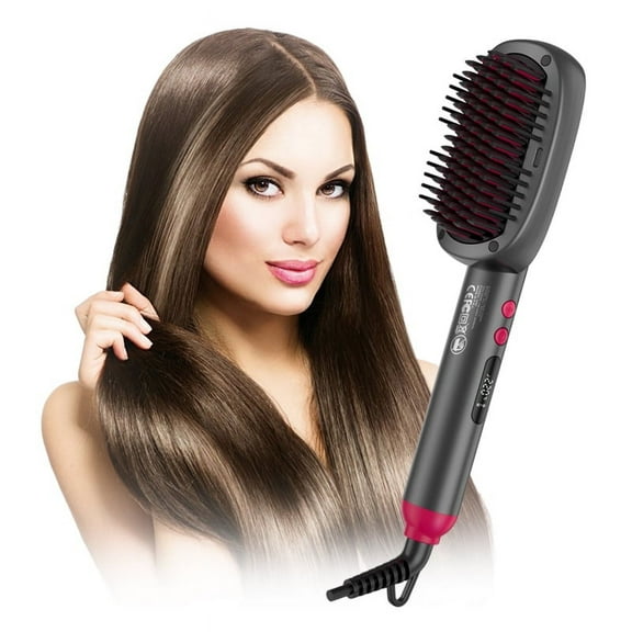 LEMULEGU Professional Hair Straightener Comb, 11"*3"*1.5", ABS, Ionic, Gray