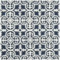 thumbnail image 6 of SAFAVIEH Chatham Amery Geometric Wool Area Rug, Dark Blue/Ivory, 5' x 5' Round, 6 of 10