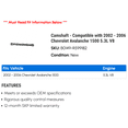 thumbnail image 2 of Camshaft - Compatible with 2002 - 2006 Chevy Avalanche 1500 5.3L V8 2003 2004 2005, 2 of 2