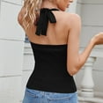 thumbnail image 6 of Otvok 2025 Womens Summer Tie Hanging Neck Camisole Slim Short Pitted Knit Tank Top, 6 of 6