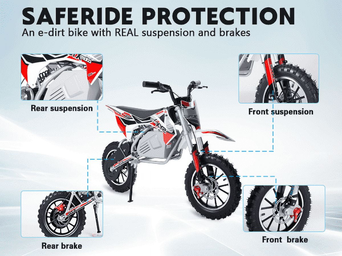 SYX MOTO KBE 500W 36V Electric Beginner Kids Mini Dirt Bike, Blue/Grey