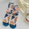 thumbnail image 2 of Bibifish Womens Socks Breathable Comfy Lace Socks Ladies Sheer Floral Embroidered Socks Vintage Transparent Thin Mesh Crew Socks, 2 of 3