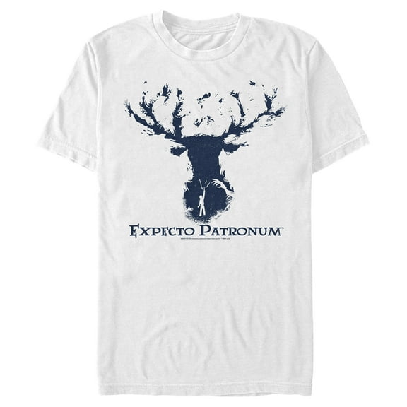 Men's Harry Potter Stag Patronus Silhouette  Graphic Tee White Medium